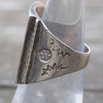 Vintage Sterling Crushed Inlay Stamped Band Ring 7