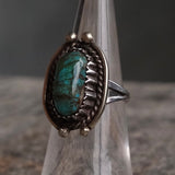 Vintage Sterling Turquoise Roper Ring 5