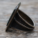Vintage Sterling Turquoise Ring 10.5