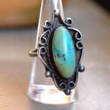 Vintage Sterling Turquoise Ring 8.25