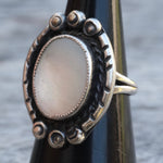 Vintage Sterling Mother Of Pearl Ring 6.5