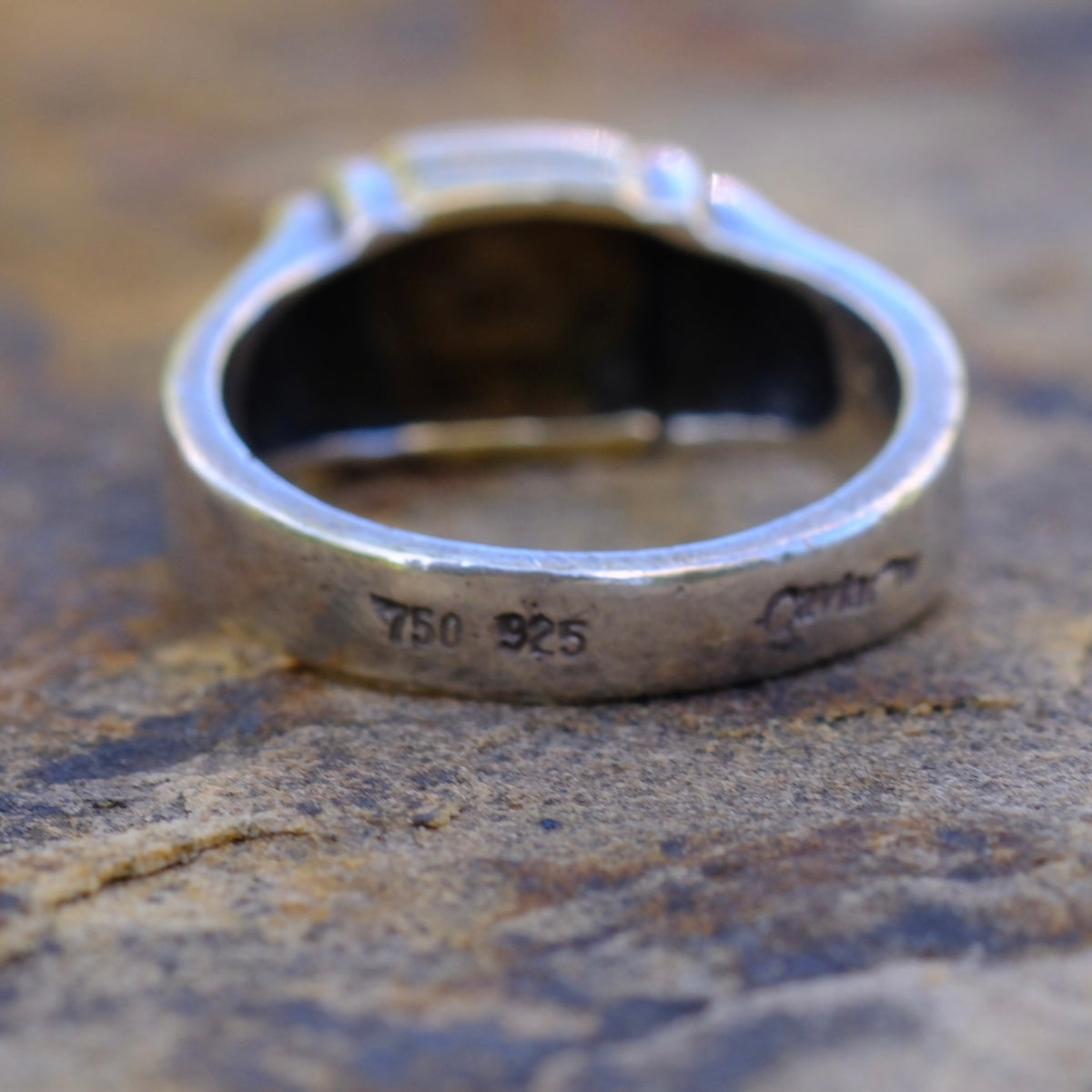 Vintage Sterling and 18K Gold Ring 6 Caviar-Lagos