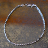 Vintage Sterling Silver Twisted Chain Bracelet 9.25"