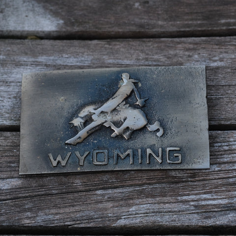 Vintage Bucking Bronco Wyoming Belt Buckle