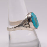 Vintage Sterling Turquoise Stamped Band Ring 10