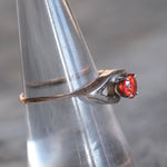 Vintage Sterling Red Glass Ring 7