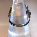 Vintage Sterling Turquoise Florette Ring 6.75