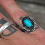 Vintage Sterling Turquoise Ring 6.5