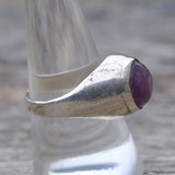 Vintage Sterling Amethyst Cabochon Ring 9.5