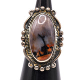 Vintage Sterling Petrified Wood Ring 5