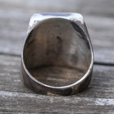 Vintage Sterling Turquoise Inlay Ring 10.75