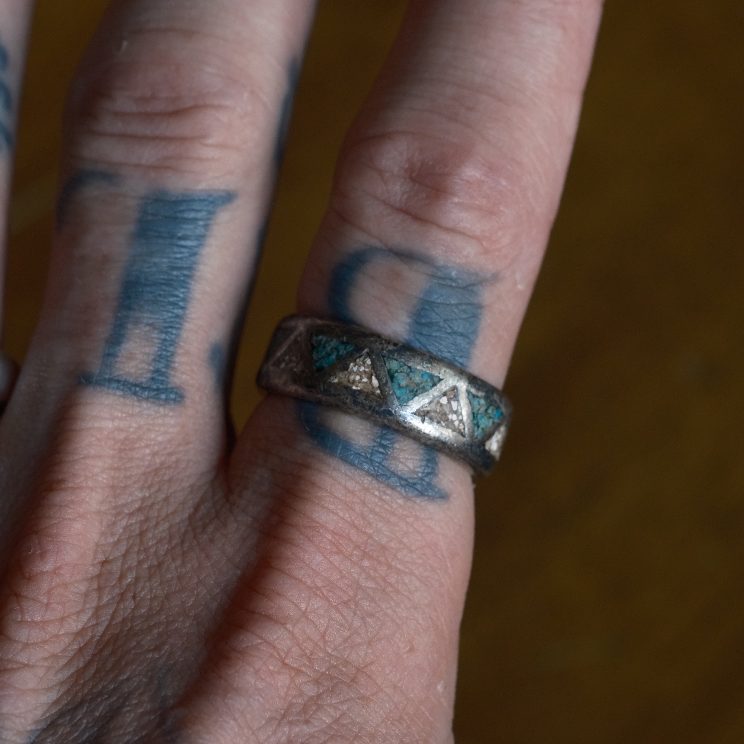 Vintage Sterling Inlay Band 10
