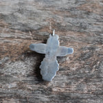 Vintage Sterling 7-Stone Coral  Cross Necklace