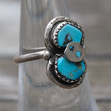 Vintage Sterling Effie Turquoise Snake Ring 6.75