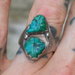 Vintage Sterling Faceted Turquoise Ring 9.75