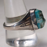 Vintage Sterling Seafoam Turquoise Ring 11.5