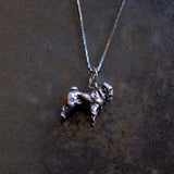 Vintage Sterling Silver Bulldog Necklace