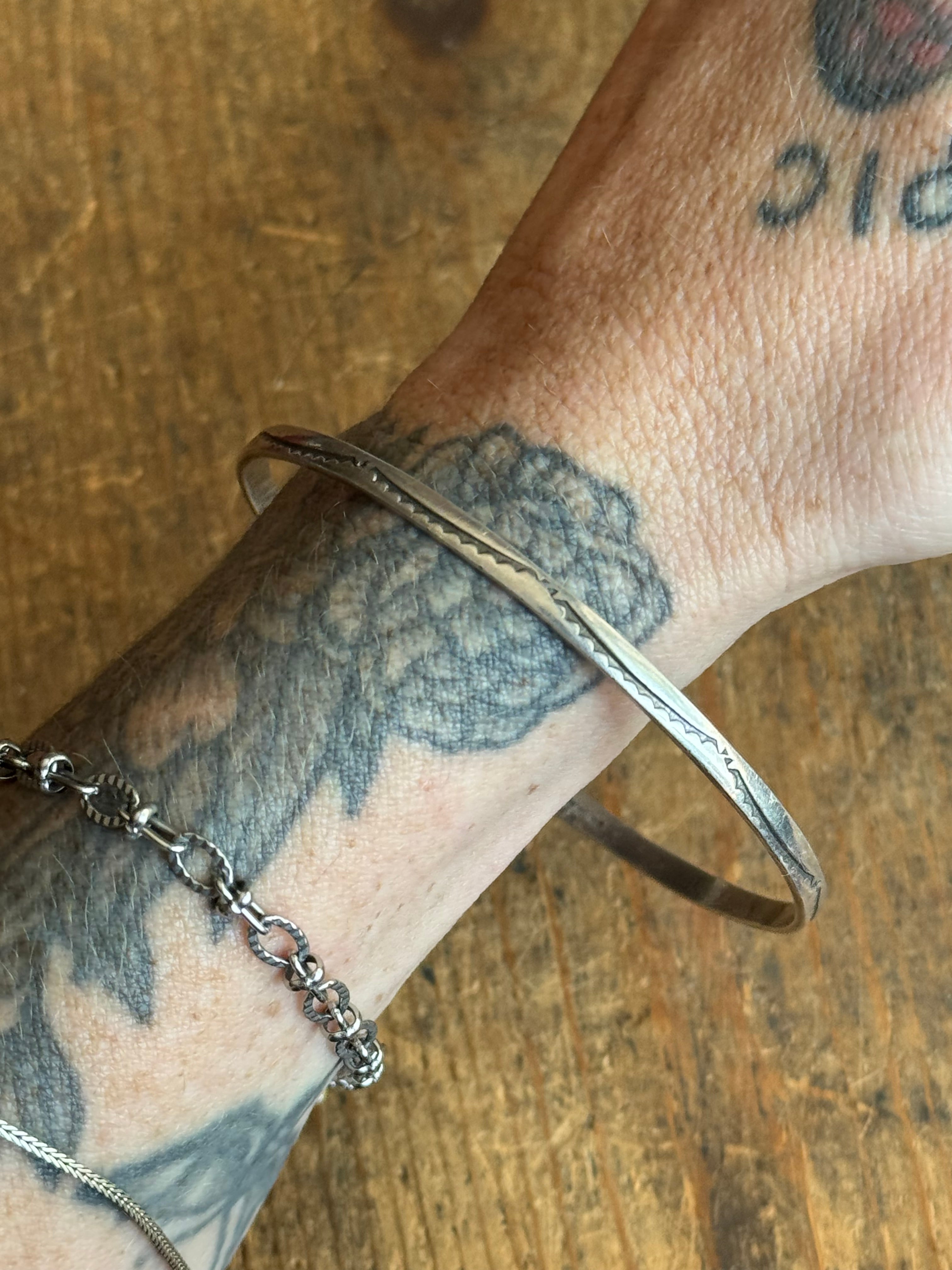 Vintage Sterling Silver Stamped Bangle