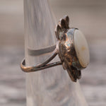 Vintage Sterling Mother Of Pearl Ring 5