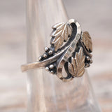 Vintage Sterling Leaf Ring 7.25