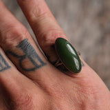 Vintage Sterling Green Carnelian Ring 6.75