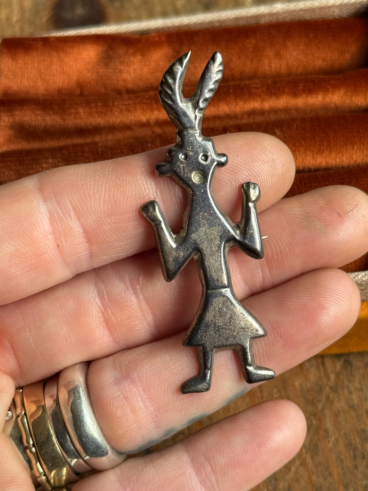 Vintage Sterling Silver Kachina Pin