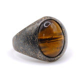 Vintage Sterling Tigers Eye Cabochon Ring 9.75