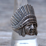 Vintage Sterling Silver Big Chief Ring 9.25