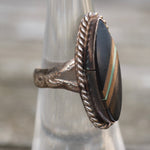 Vintage Sterling Multistone Inlay Roper Ring 6.25