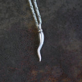 Vintage Sterling Silver Italian Horn Necklace