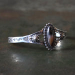 Vintage Sterling Agate Stamped Cuff