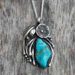 Vintage Sterling Turquoise Feather Necklace
