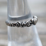 Vintage Sterling Silver Heart Band 6.25