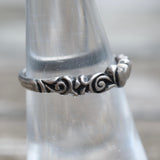 Vintage Sterling Silver Heart Band 6.25