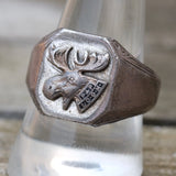 Vintage Sterling Order Of The Moose Signet Ring 10.75