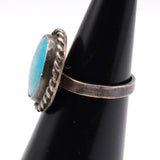 Vintage Sterling Turquoise Roper Ring 4