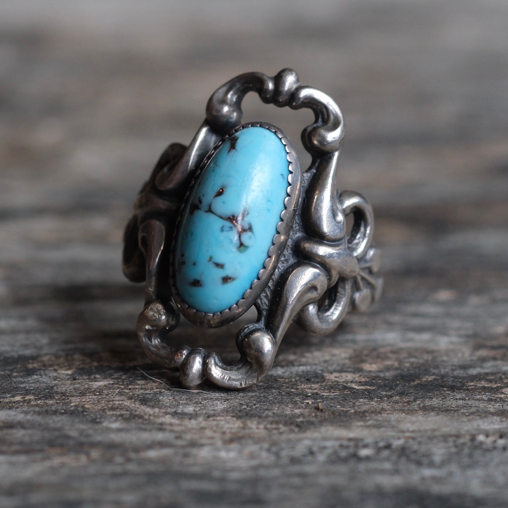 Vintage Sterling Turquoise Ring 5