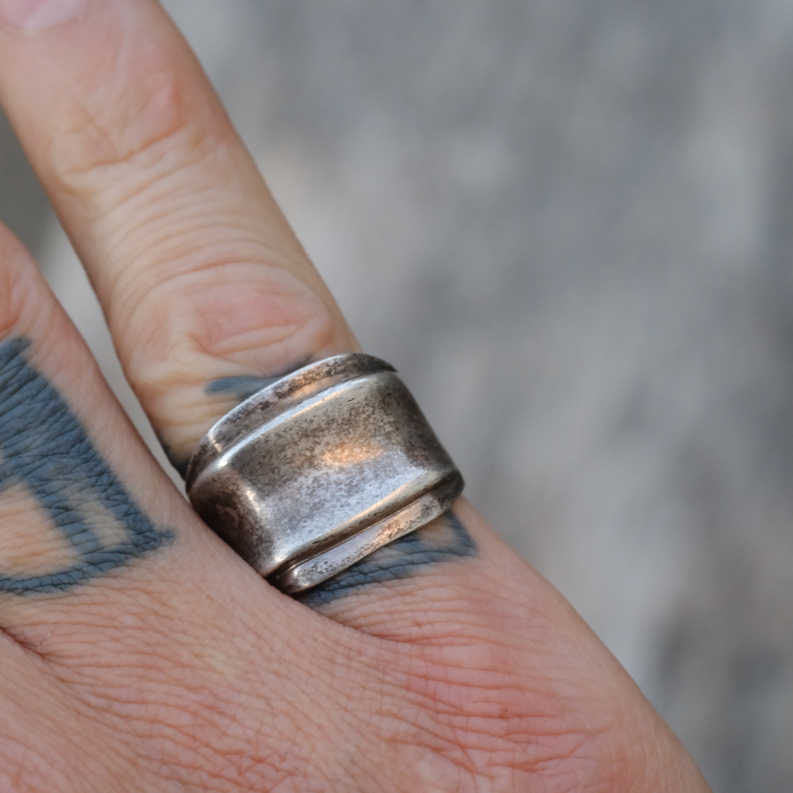 Vintage Sterling Silver Modernist Ring 7