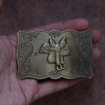 Vintage Brass Saddle Belt Buckle