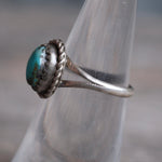 Vintage Sterling Turquoise Roper Ring 5.25