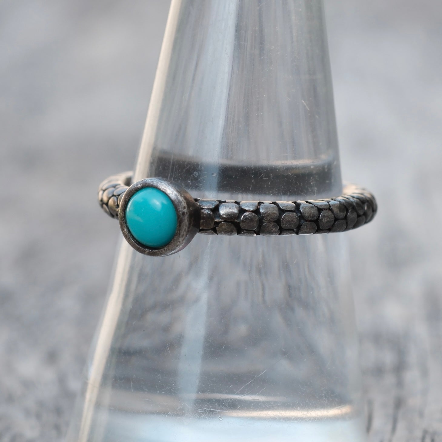 Vintage Sterling Turquoise Ring 7.75