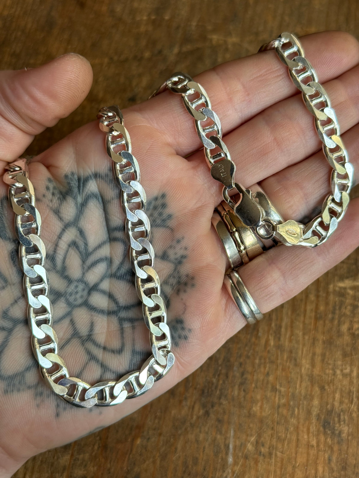 Vintage Sterling Silver 20” Mariner Chain