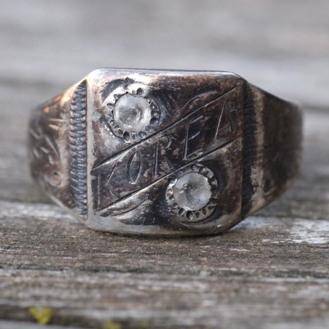 Vintage Sterling WWII KOREA Signet 9.75