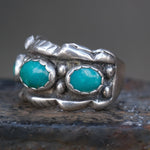 Vintage Sterling 3-Stone Turquoise Band 6.75