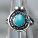 Vintage Sterling Turquoise Ring 5.5