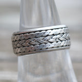 Vintage Sterling Silver Braided Spinner Ring 7.5