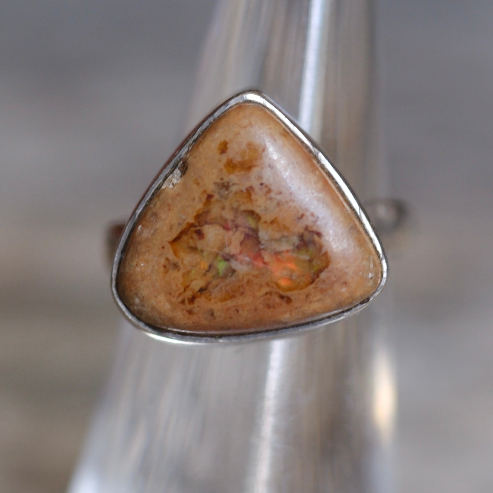 Vintage Sterling Mexican Opal Ring 5.75