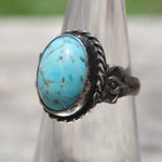 Vintage Sterling Turquoise Ring 4.5
