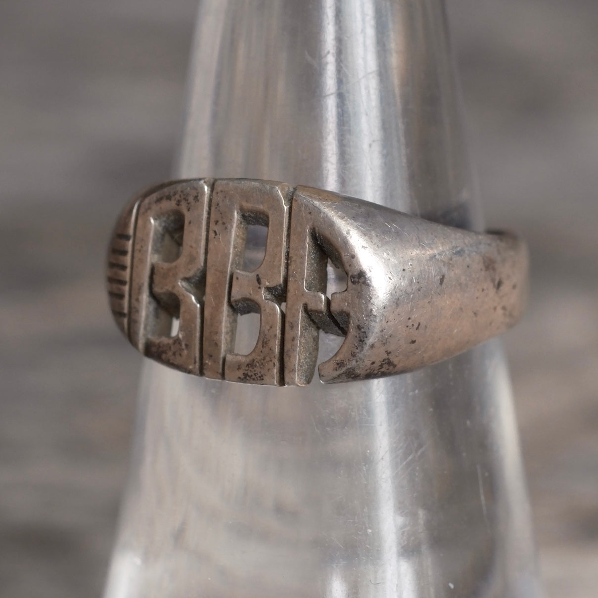Vintage Sterling BBA Initial Ring 6.5
