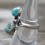 Vintage Sterling 2-Stone Turquoise Ring 6